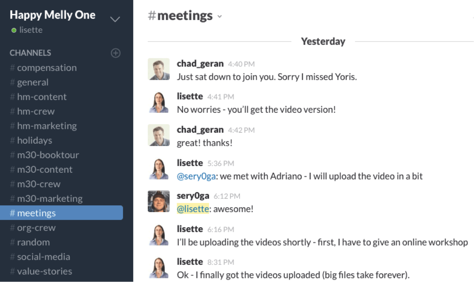 chat screen