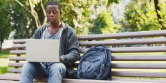 student with part-time, remote work