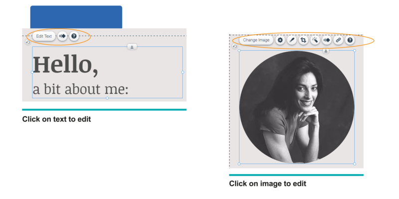 Customize your content or images by clicking on the existing elements. 