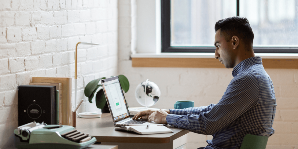 Young male on laptop